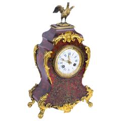 Antique Boulle Mantel Clock by E. Villemsens, Paris, circa 1890