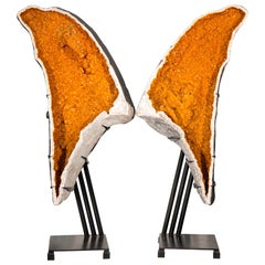 Giant 7.6 Ft Golden Citrine Geode Wings – Museum-Grade Pair, Natural Masterpiece