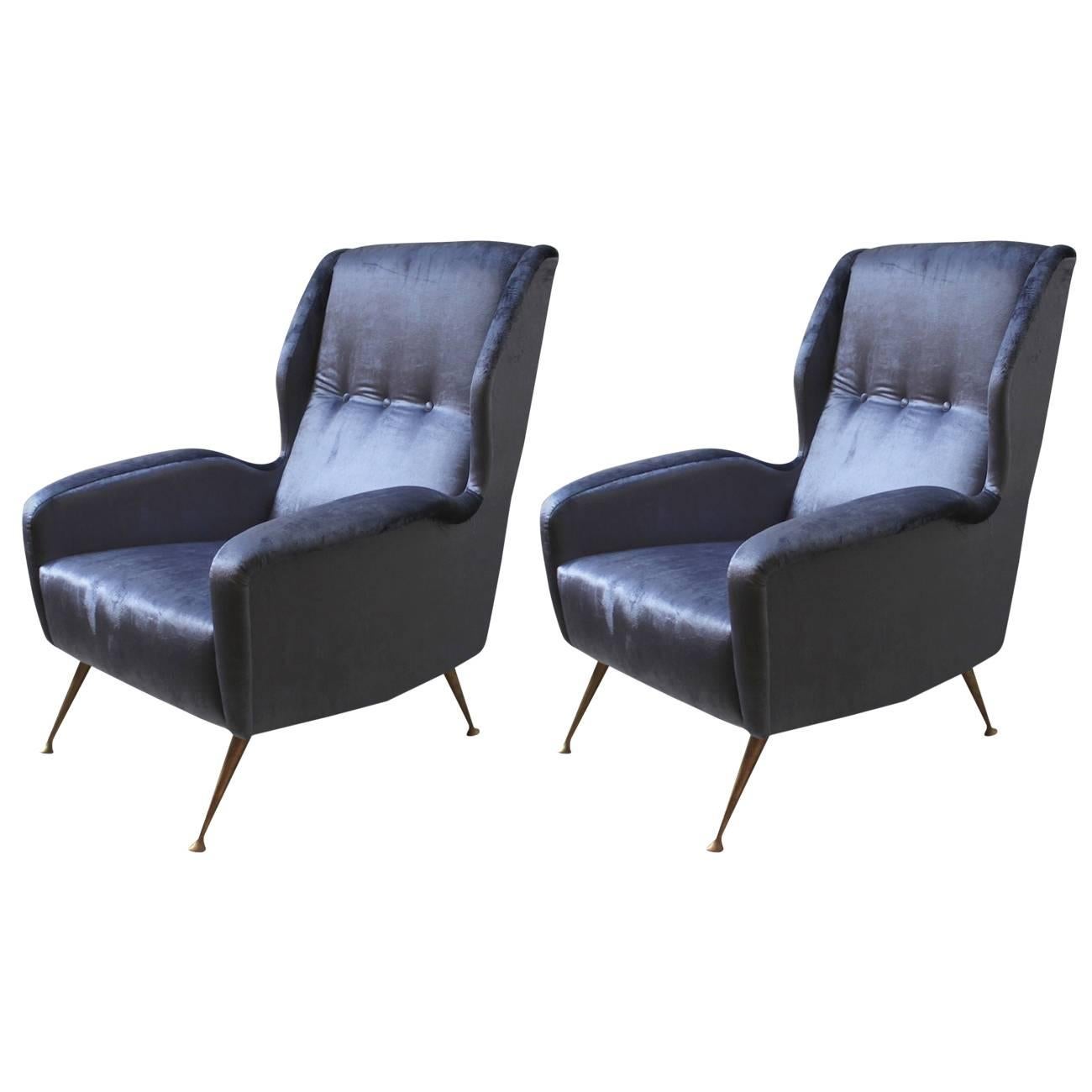 Pair of 1950s Italian Armchairs For Sale