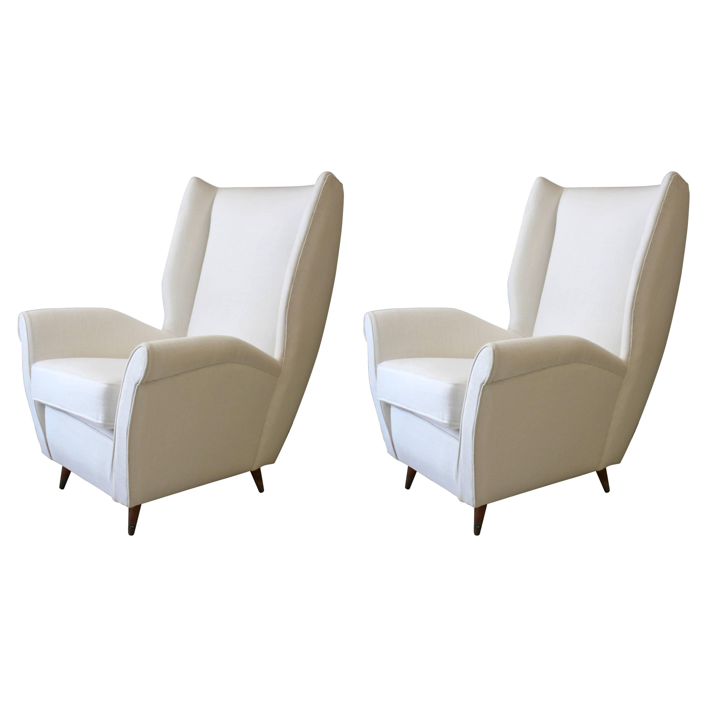 Pair of Gio Ponti Armchairs from 1950s For Sale