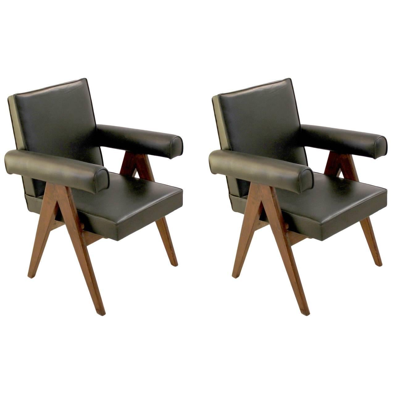 Pair of Pierre Jeanneret Committee Armchairs