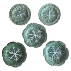 Bordallo Pinheiro Green Cabbage Leaf Luncheon & Salad Plate Set
