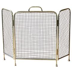 Antique 19th Century Brass Fireplace Screen, Fire Screen