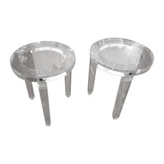 Paire de guéridon en Altuglas et verre par FabianArt Roma