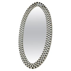 Espejo Oval Mackenzie Blanco y Negro