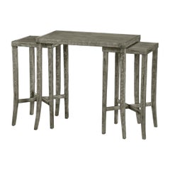 Rustic Country Nesting Tables, Dark Grey