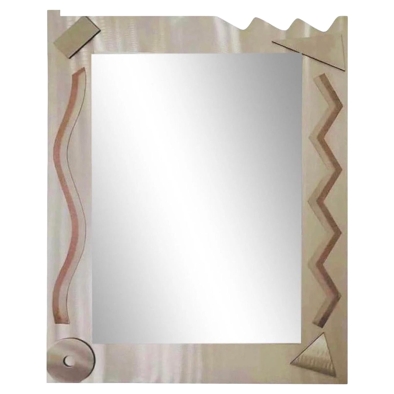 90s Post Espejo de pared industrial Alessandro Mendini Glas Italia Memphis