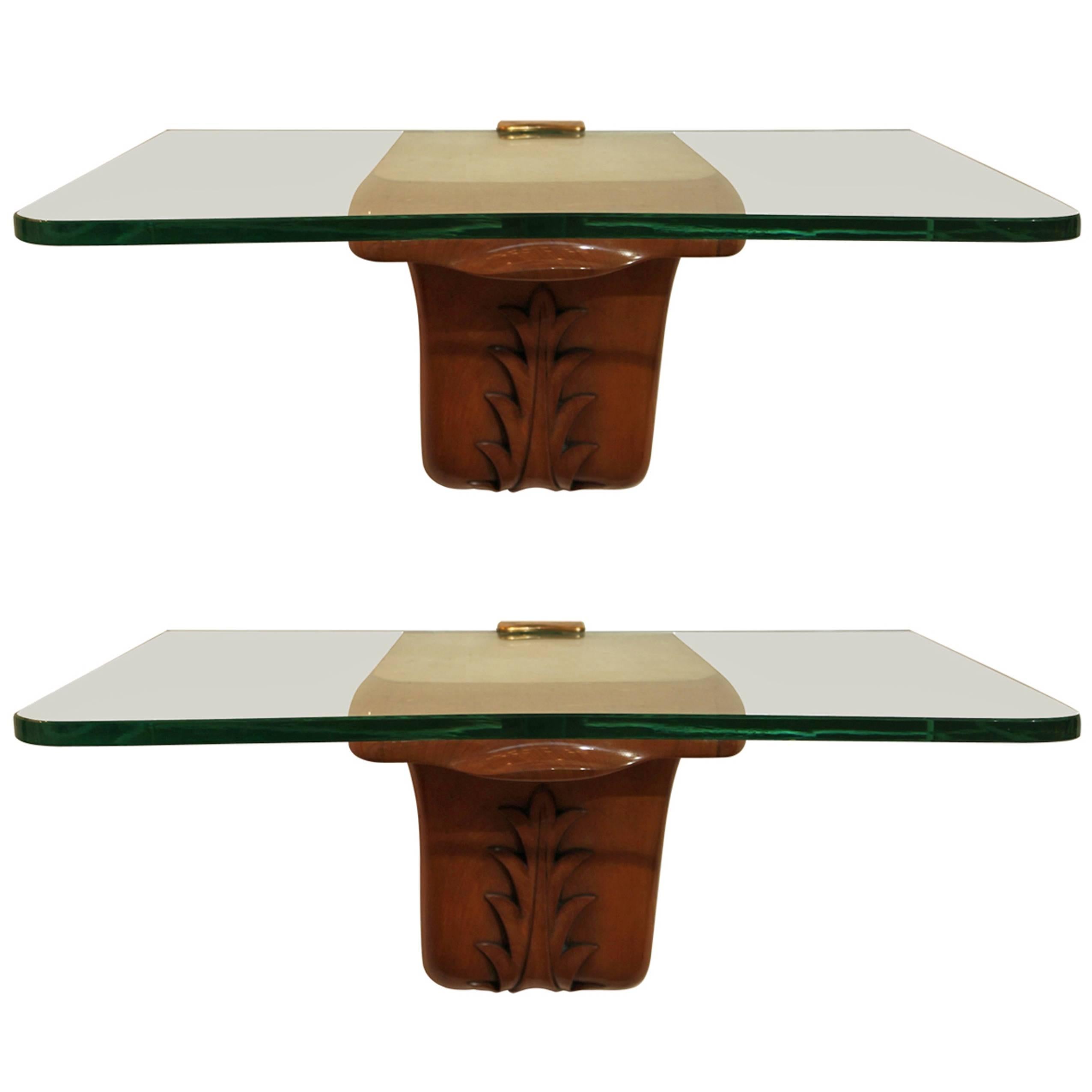 Pair of Borsani Wall-Mounted Console Tables For Sale
