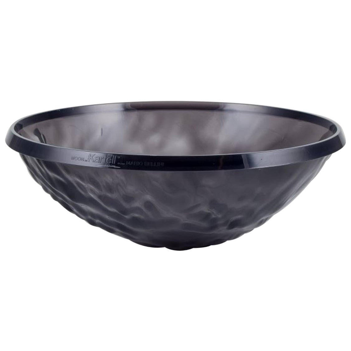 Mario Bellini for Kartell, Italy. Large "Moon" bowl in smoke-colored plastic