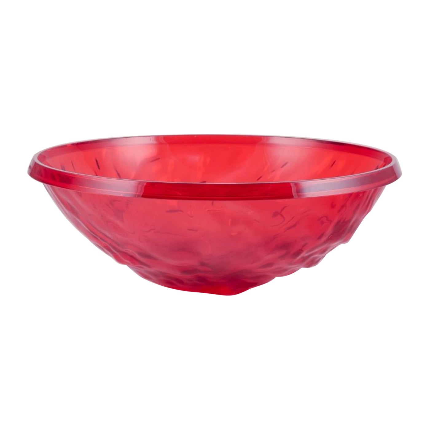 Mario Bellini for Kartell, Italy. Large "Moon" bowl in red plastic.