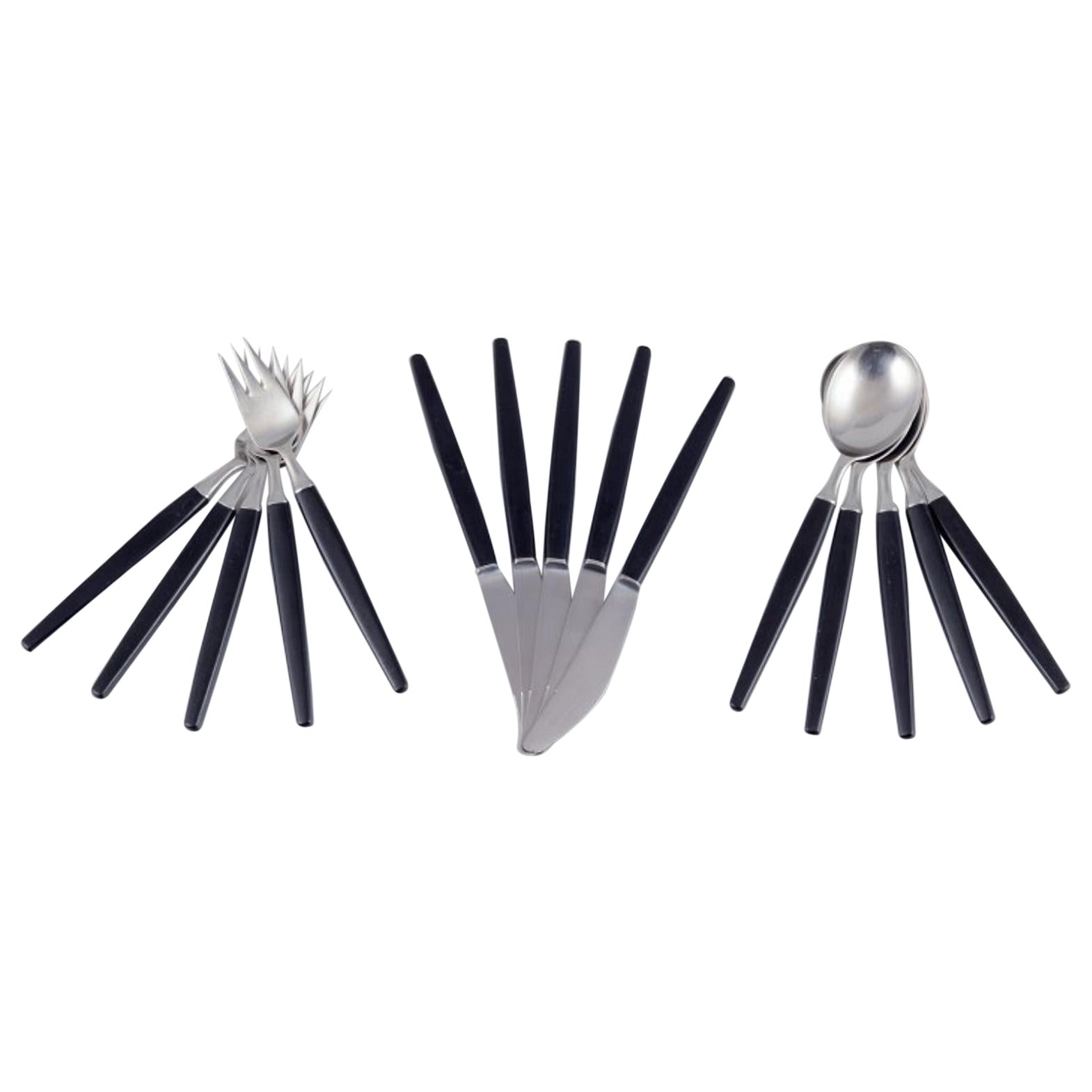 Tias Eckhoff for Lundtofte, Denmark. Five-person "Opus" dinner cutlery set.