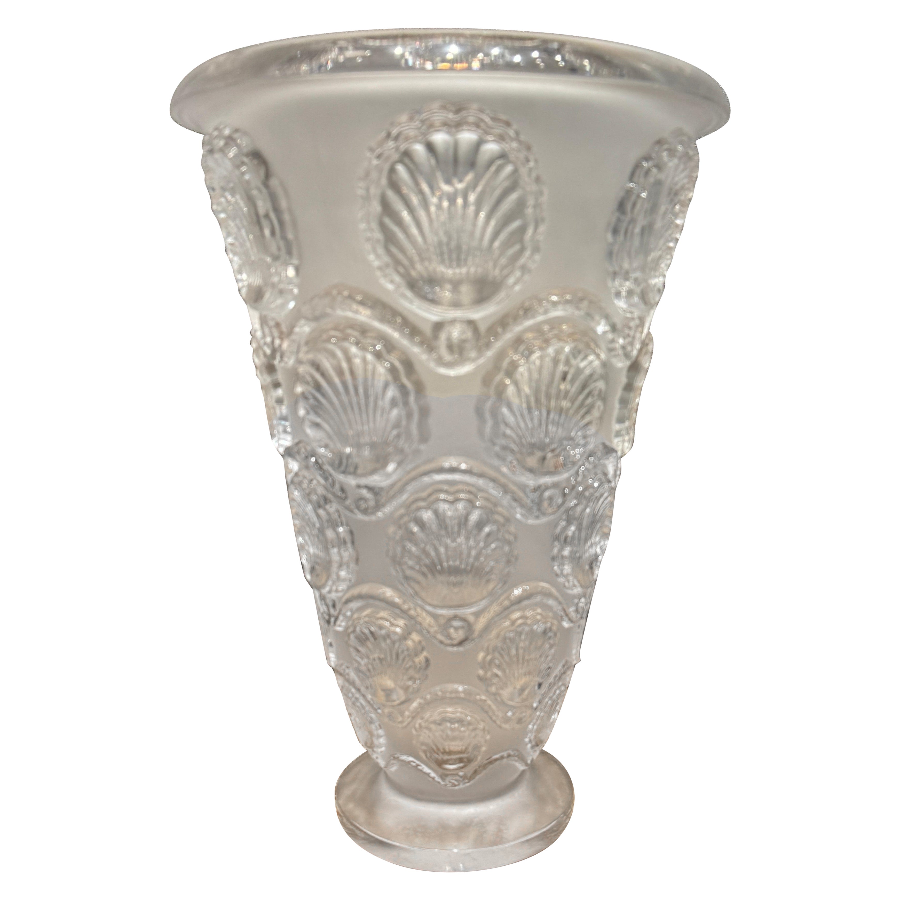 A R.Lalique Cancale Glass Vase
