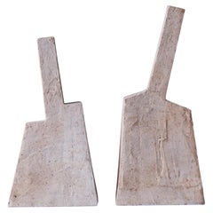 Jarrón de Cerámica Beige con Hombros Inclinados y Silueta Limpia, Minimalismo (Set de 2)