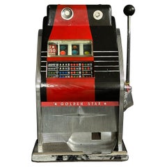 Vintage 'Golden Star' slot machine from the seventies, working