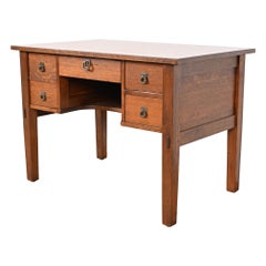 Bureau Mission en chêne Arts & Crafts de L. & J. G. Stickley, nouvellement restauré