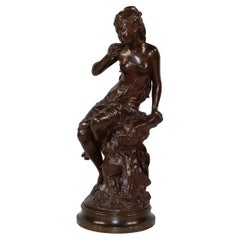 Antique Bronze sculpture “The Source”, by M. Moreau – Mid-19th century