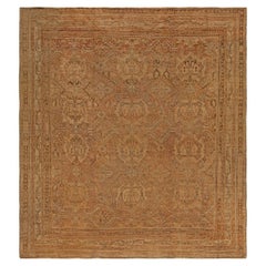 Doris Leslie Blau Tappeto in lana marrone Oushak fatto a mano dell'inizio del XX secolo