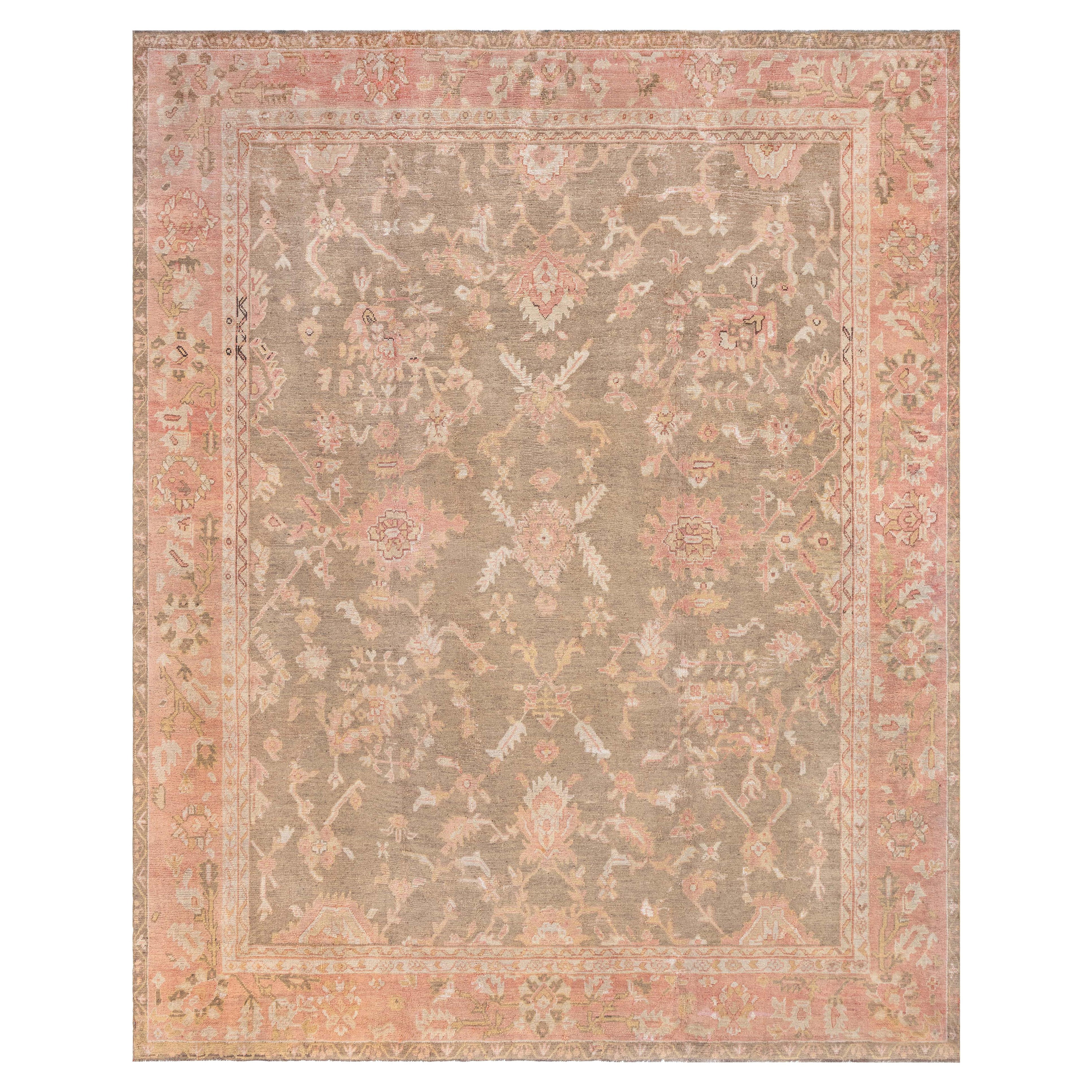 Doris Leslie Blau Antique Turkish Oushak Rug For Sale