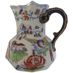 Antique Mason's Ironstone JUG or PITCHER, Oriental "Flying Bird" Pattern, circa 1845