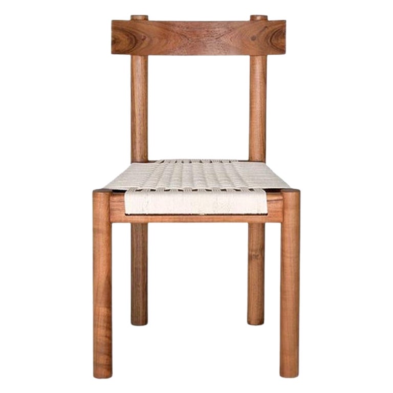 Caribbean Walnut Dining Chair with Handwoven Seat, In Stock