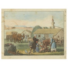 1810 Hand-Coloured Engraving - Tatar Peasants of the Crimean Peninsula