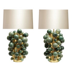 Green Rock Crystal Bubble Lamps by Phoenix
