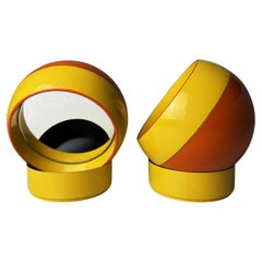Pair of Dennie-O space age mirrors with hidden storage 70's