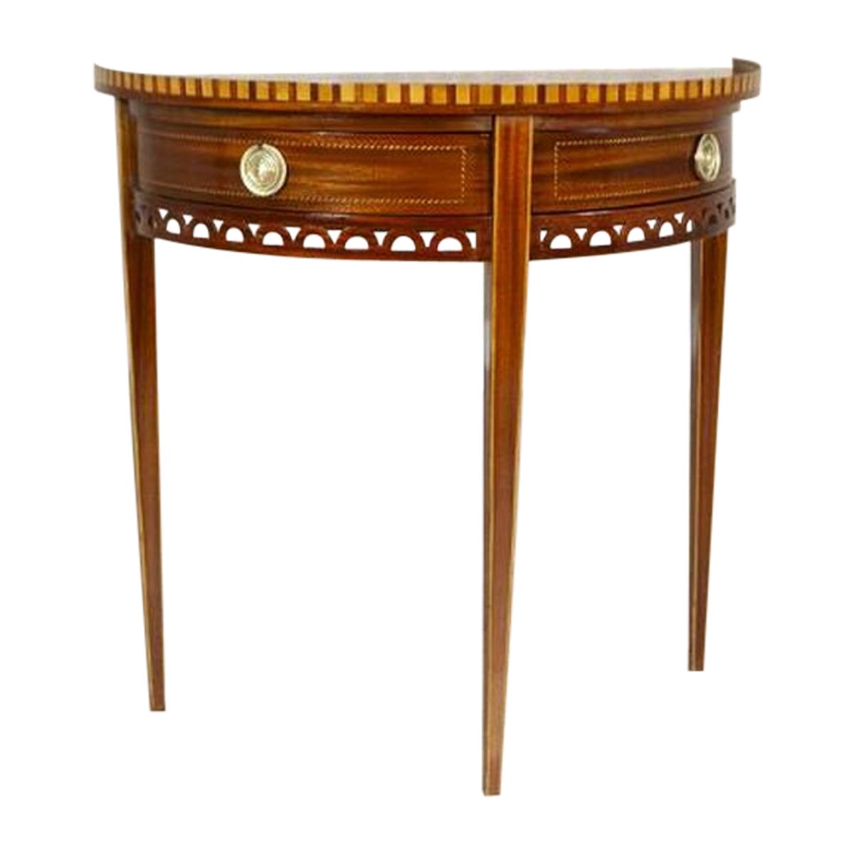 Semi-Circular Mahogany Wall Table From the Early 20th Century For Sale