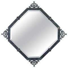 Antique Brass Renaissance Style Bevel Edged Wall Mirror, English, C.1910