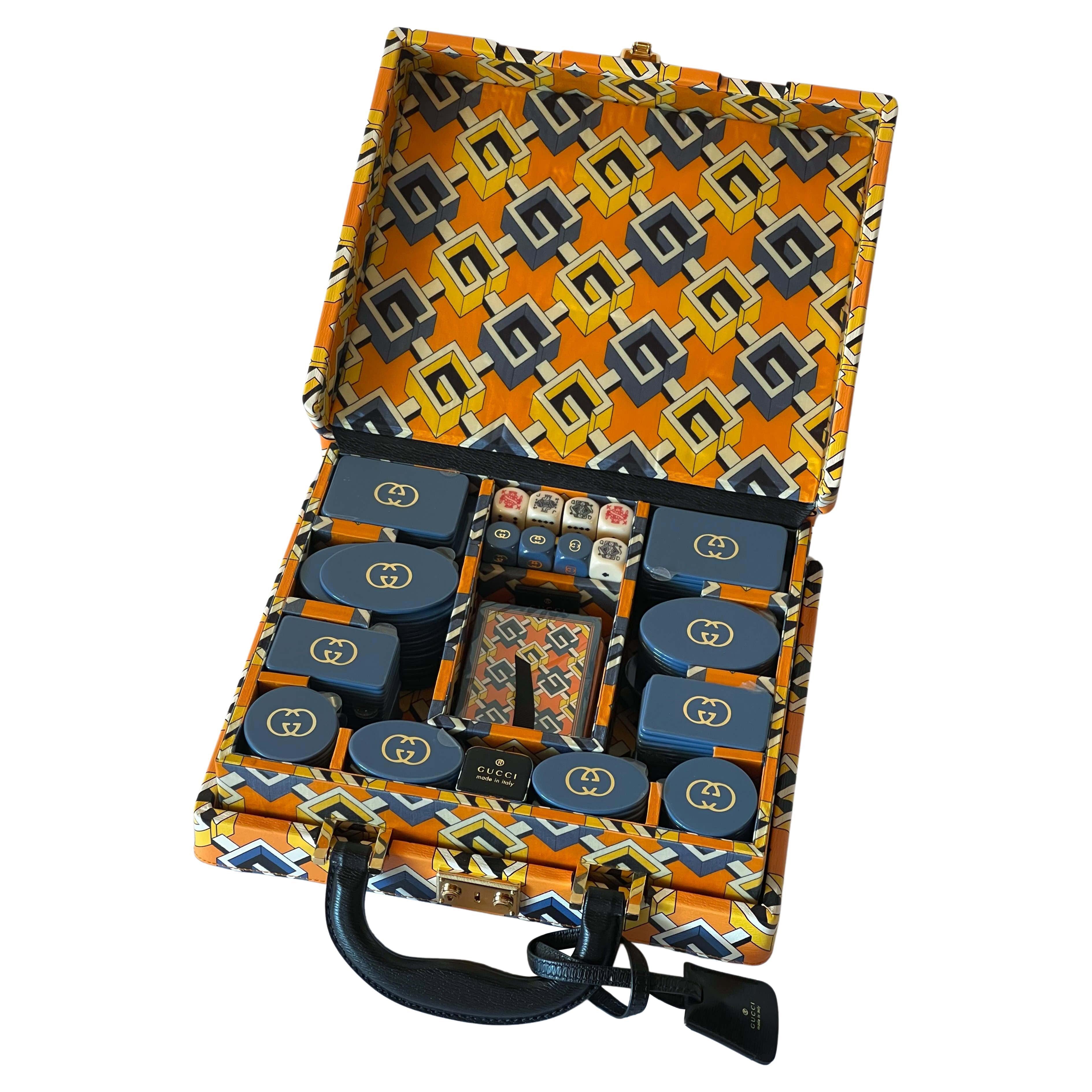 GUCCI Geometrische G Aktentasche Poker Kartenspiel Set