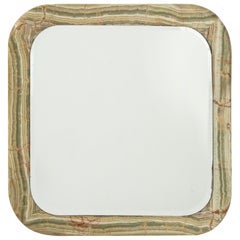 Italian 1970's Square Marble Mirror