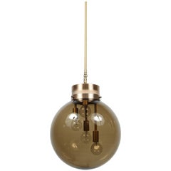 Large Smoked Globe Pendant Light