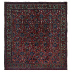 Antique English Axminster Rug in Red with Floral Patterns, from Rug & Kilim