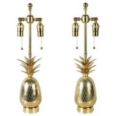Pair of Hollywood Regency Pineapple Lamps