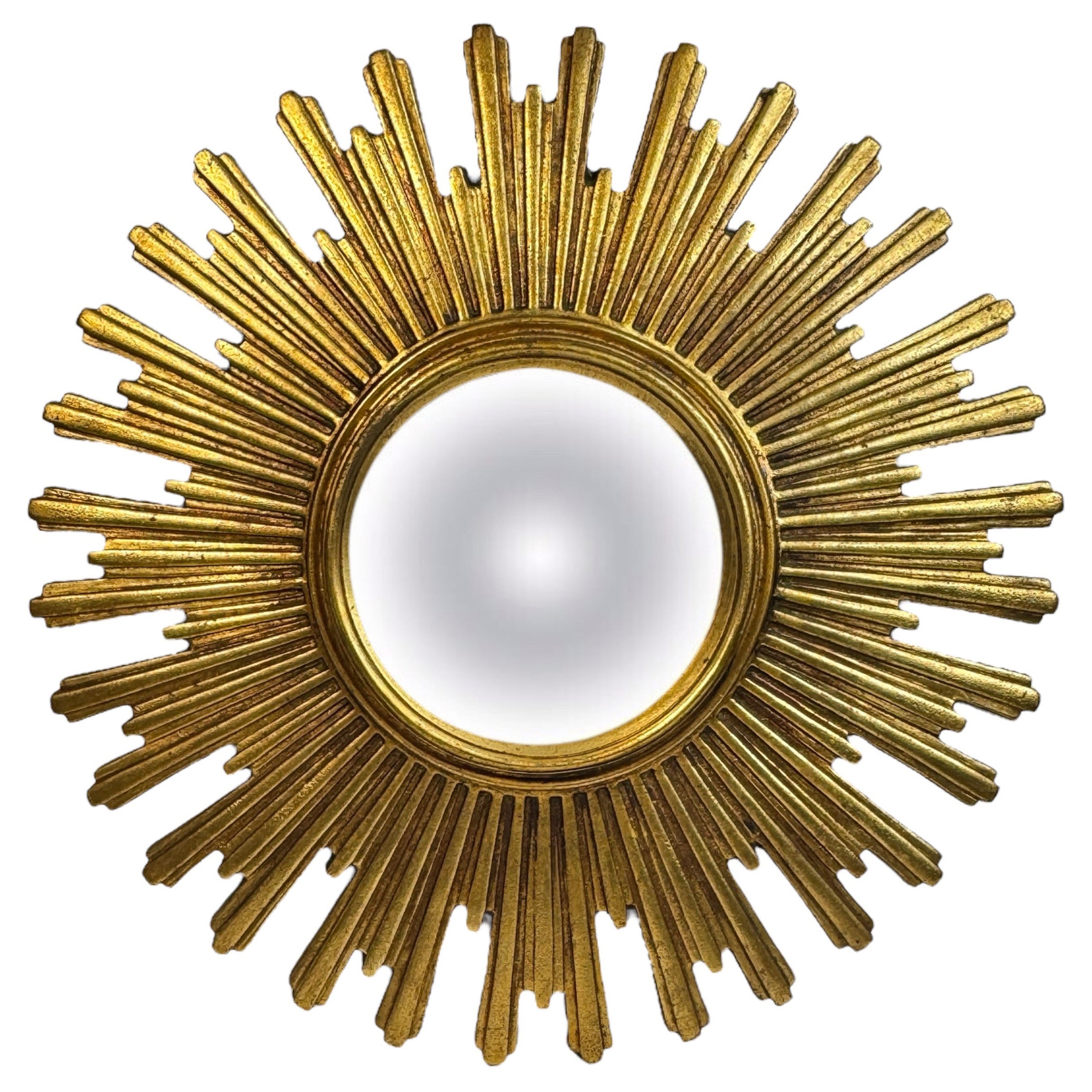 Atemberaubender großer Gold Sunburst Starburst Konvexspiegel Belgien 1960s