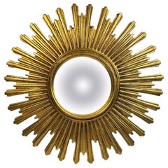 Atemberaubender großer Gold Sunburst Starburst Konvexspiegel Belgien 1960s