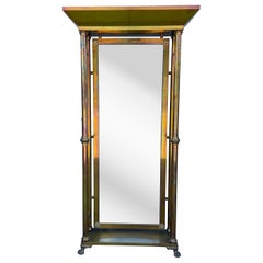 Vintage Brass Floor Mirror by H B Furniture