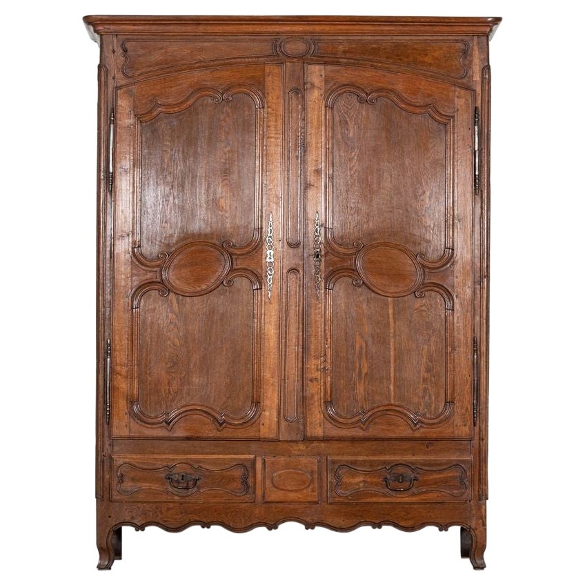 Grande armoire en Oak français du 19ème siècle