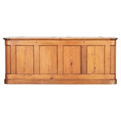 Large English 19thC Pine Grain Bin Store Chest / Counter