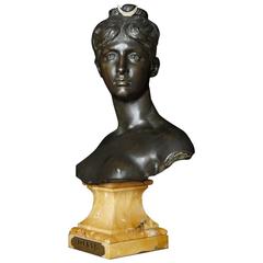 French Bronze Bust depicting the goddess Diana
