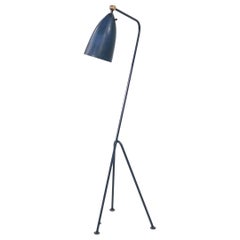 C. 1948 Greta Magnusson Grossman für Bergborn G-33 Grasshopper Stehleuchte Blau