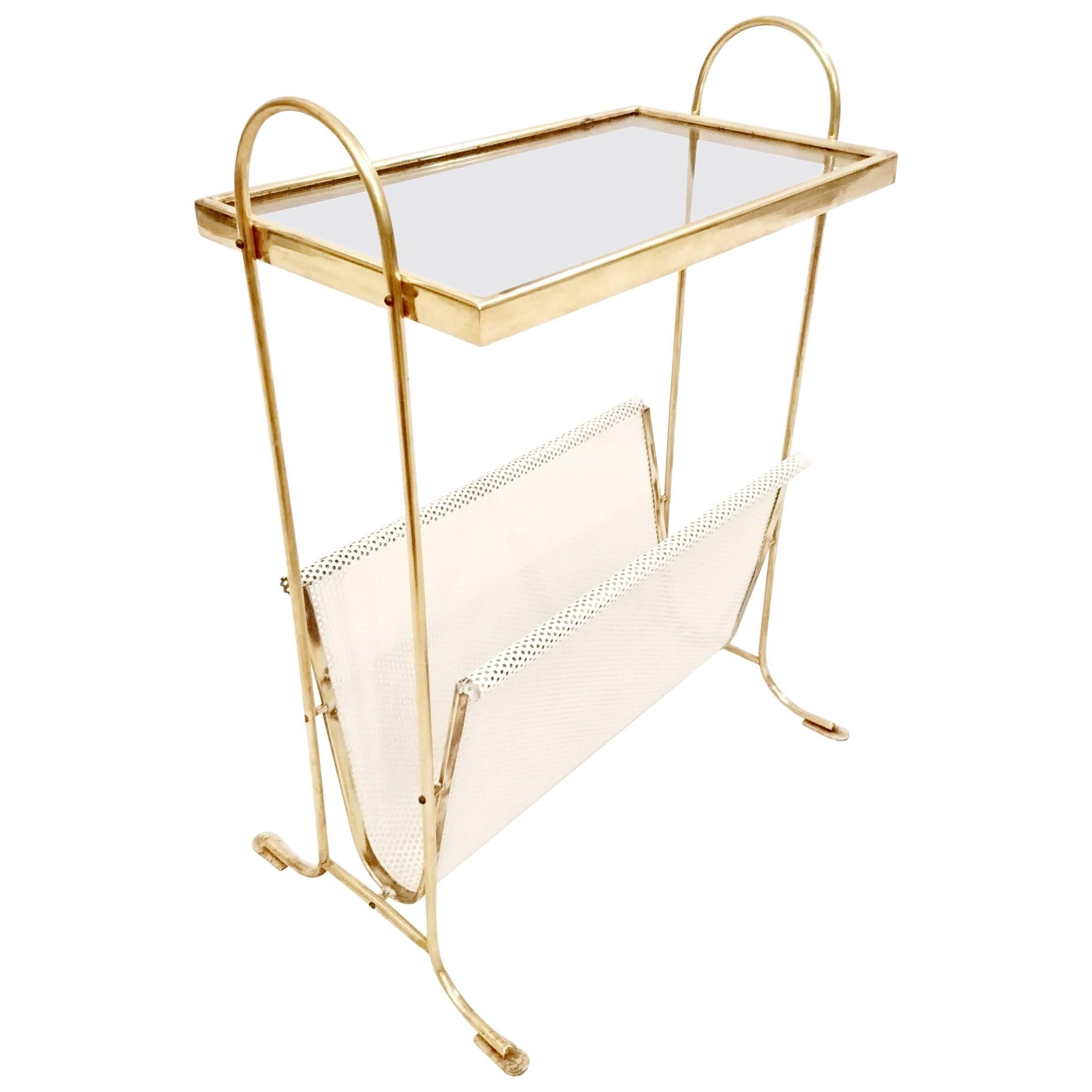 Mid-Century Side Table with Magazine Rack, Italy at 1stDibs
