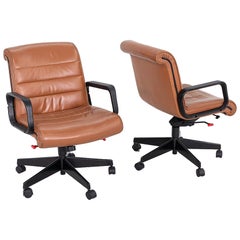2000s Silla de escritorio Richard Sapper para Knoll Management en piel coñac