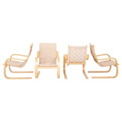 1970s Alvar & Aino Aalto for Artek / ICF 406 Lounge Chairs in Beech w/ Webbing