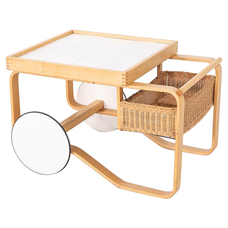 1970s Alvar and Aino Aalto for Artek Tea Trolley in Birch with Ceramic Tile