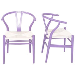 2023 Pair of Hans Wegner for Carl Hansen CH24 Wishbone Chair in Beech Lavendar
