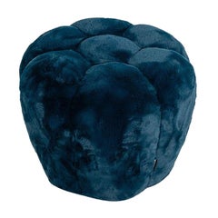 2023 Sacha Lakic for Roche Bobois Apex Ottoman in Blue Petrole