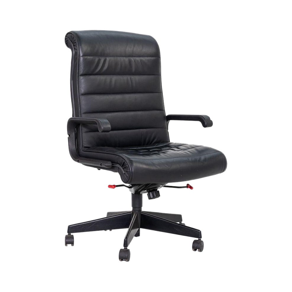 C. 2006 Richard Sapper for Knoll Executive Desk Chair in Black Leather
