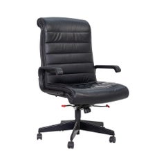 C. 2006 Richard Sapper para Knoll Silla de escritorio ejecutiva de cuero negro