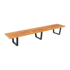 1950s George Nelson for Herman Miller 4992 Slatted Bench in Maple 92"